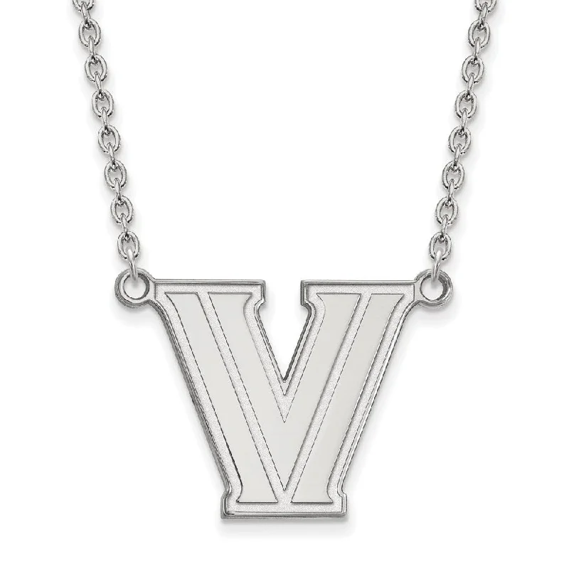 Faded rim necklace-Sterling Silver Villanova U Large Pendant Necklace