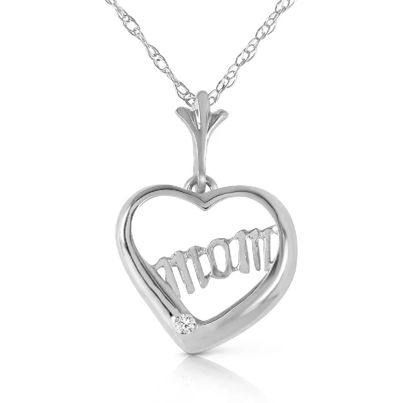 Stamped initial necklace-0.01 Carat 14K Solid White Gold Best Friends Diamond Necklace