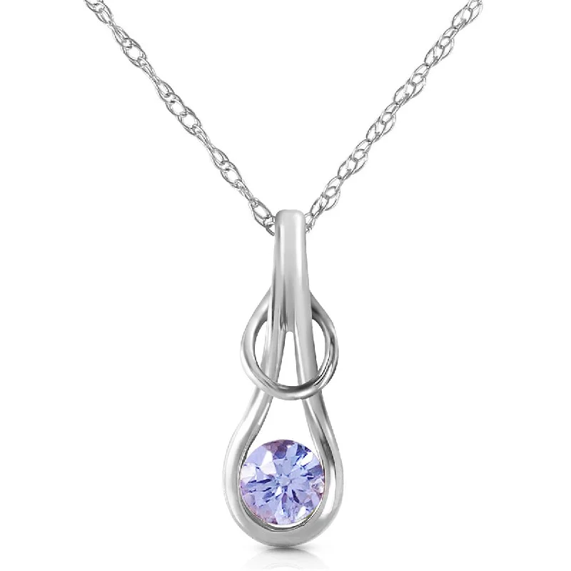 Quilted chain necklace-0.65 Carat 14K Solid White Gold Always Cared Tanzanite Necklace