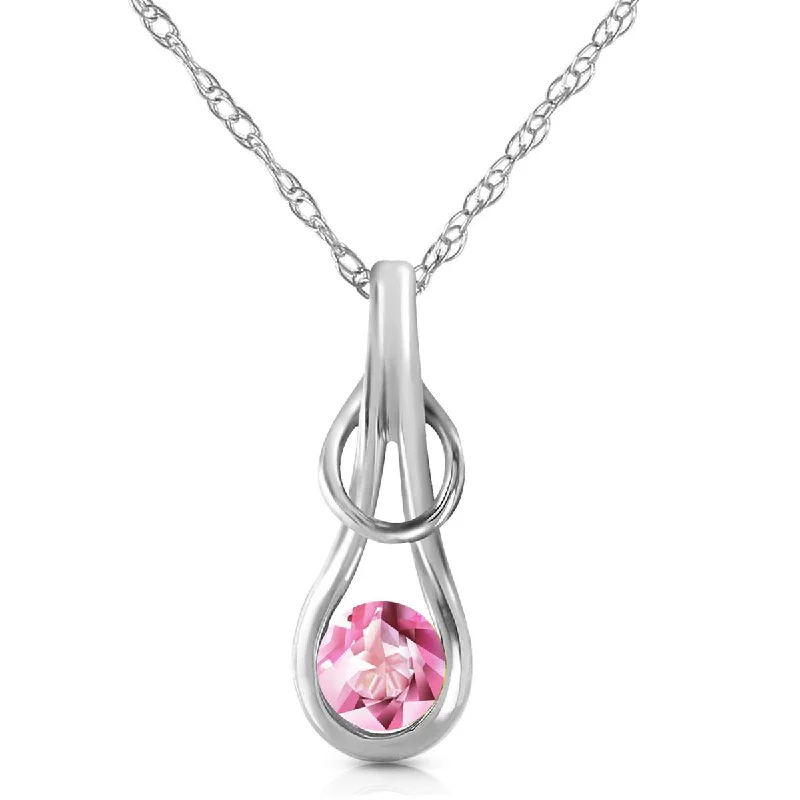 Scuffed rim necklace-0.65 Carat 14K Solid White Gold Amethystong Other Faces Pink Topaz Necklace