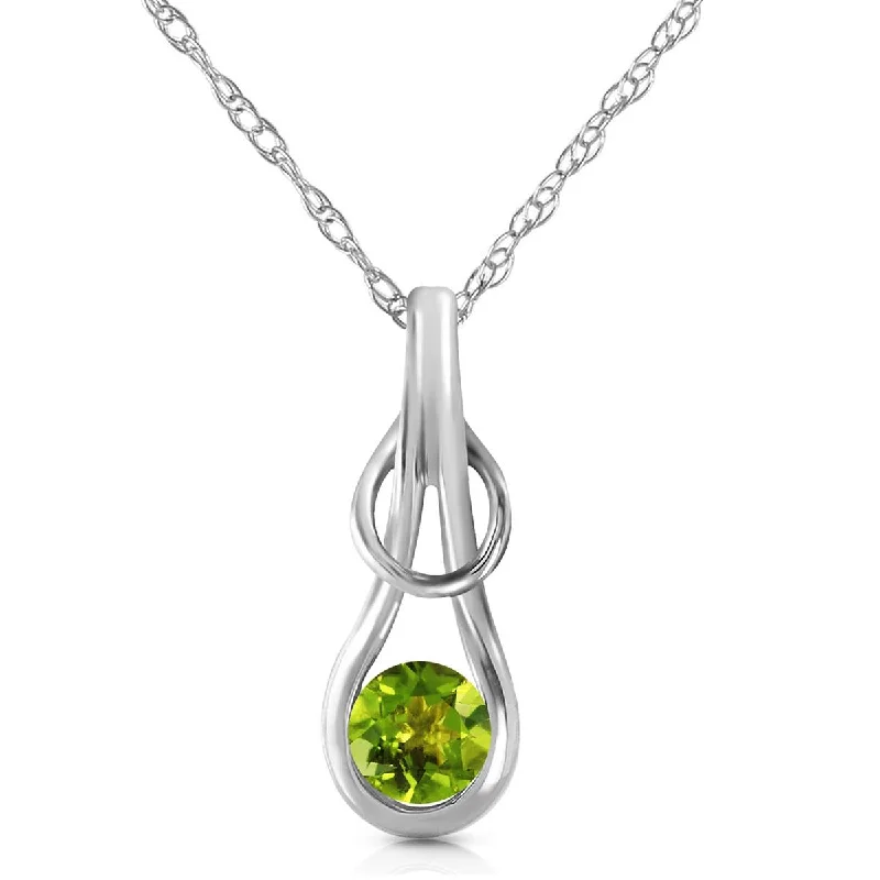 Full sapphire necklace-0.65 Carat 14K Solid White Gold Inevitable Journey Peridot Necklace