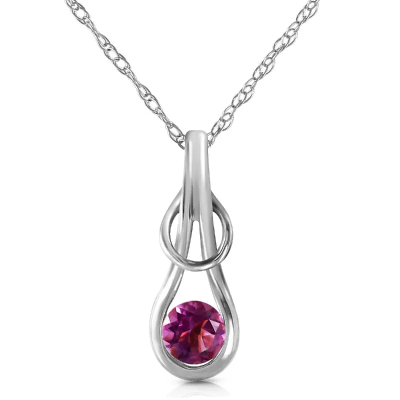 Faded zinc necklace-0.65 Carat 14K Solid White Gold Reach Your Dream Amethyst Necklace