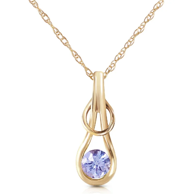 Vivid shale necklace-0.65 Carat 14K Solid Yellow Gold Adorable You Tanzanite Necklace