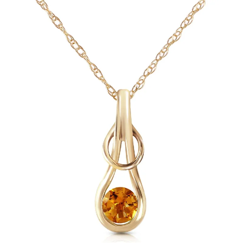 Classic ruby necklace-0.65 Carat 14K Solid Yellow Gold Happy Encounter Citrine Necklace