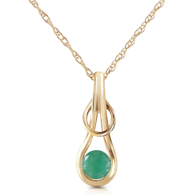 Smooth gem necklace-0.65 Carat 14K Solid Yellow Gold Homage Emerald Necklace