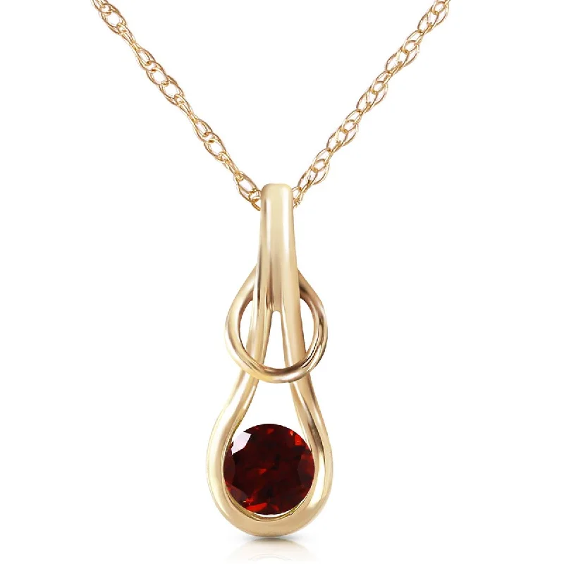 Tall tier necklace-0.65 Carat 14K Solid Yellow Gold Memoires Garnet Necklace