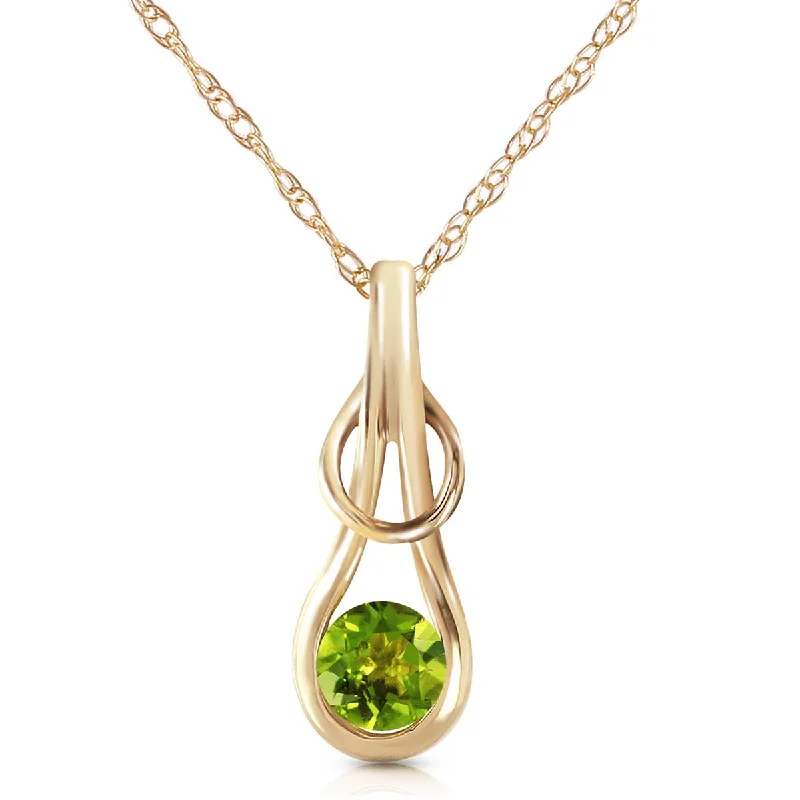 Lush emerald necklace-0.65 Carat 14K Solid Yellow Gold No Conclusions Peridot Necklace