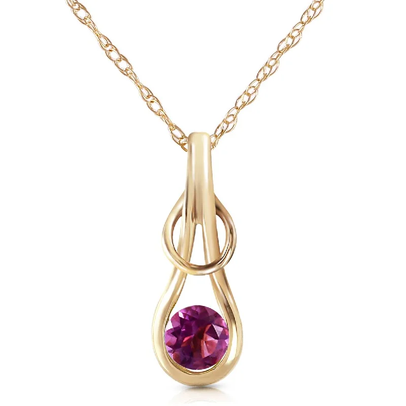 Flecked glaze necklace-0.65 Carat 14K Solid Yellow Gold No Tears Tonight Amethyst Necklace