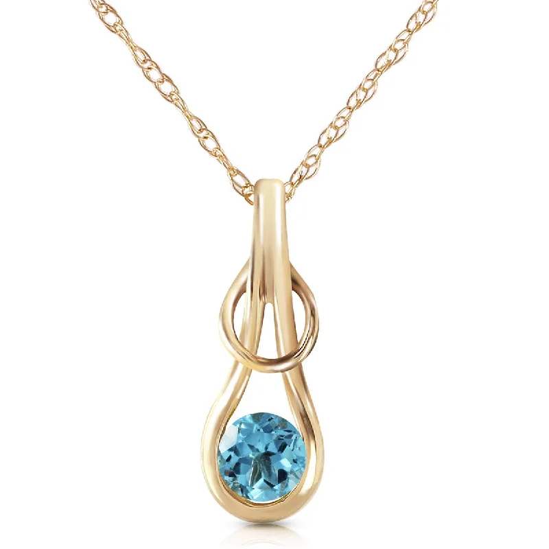 Jutting stone necklace-0.65 Carat 14K Solid Yellow Gold Venus Unbound Blue Topaz Necklace