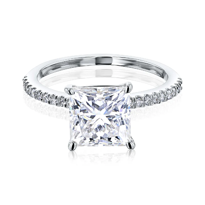 Channeled design ring-1.8ct Princess Petite Ring