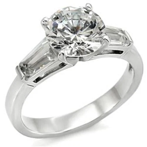 Subtle-scored ring-1.8ct CZ Women's Popular Stainless Steel Wedding Ring