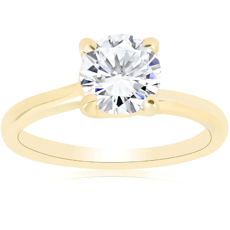 Coiled design ring-1 ct Round Diamond Solitaire Engagement Ring 14k Yellow Gold