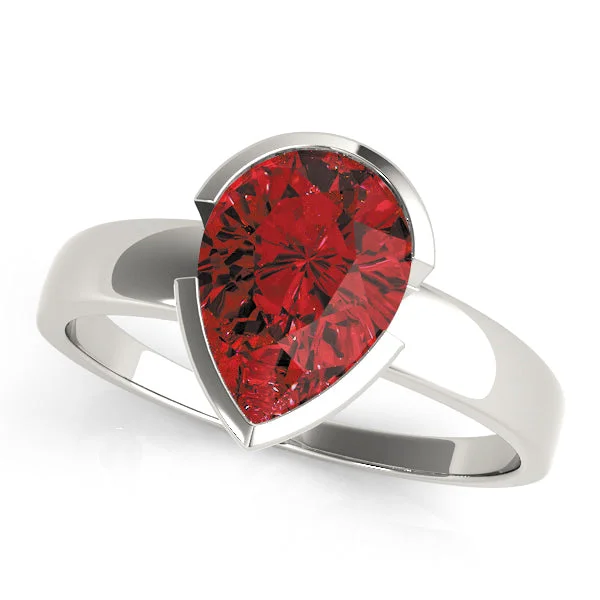 Crescent dusk ring-14K Ruby Pear Shape Ring