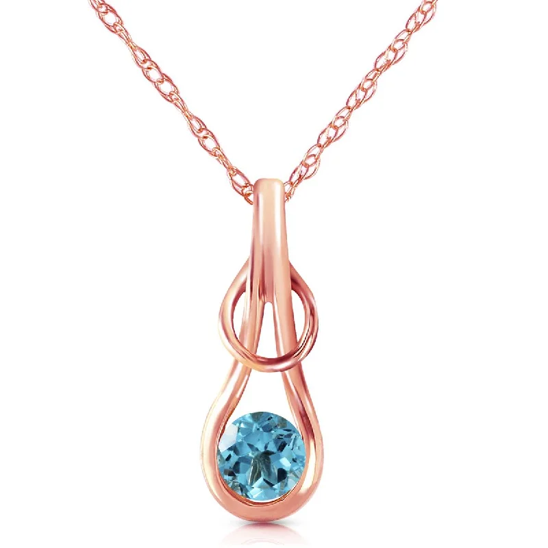 Twisted coil necklace-14K Solid Rose Gold Blue Topaz Jewelry Series Necklace