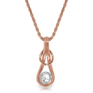 Polished zinc necklace-14K Solid Rose Gold Natural 0.5 Carat Diamond Necklace Certified