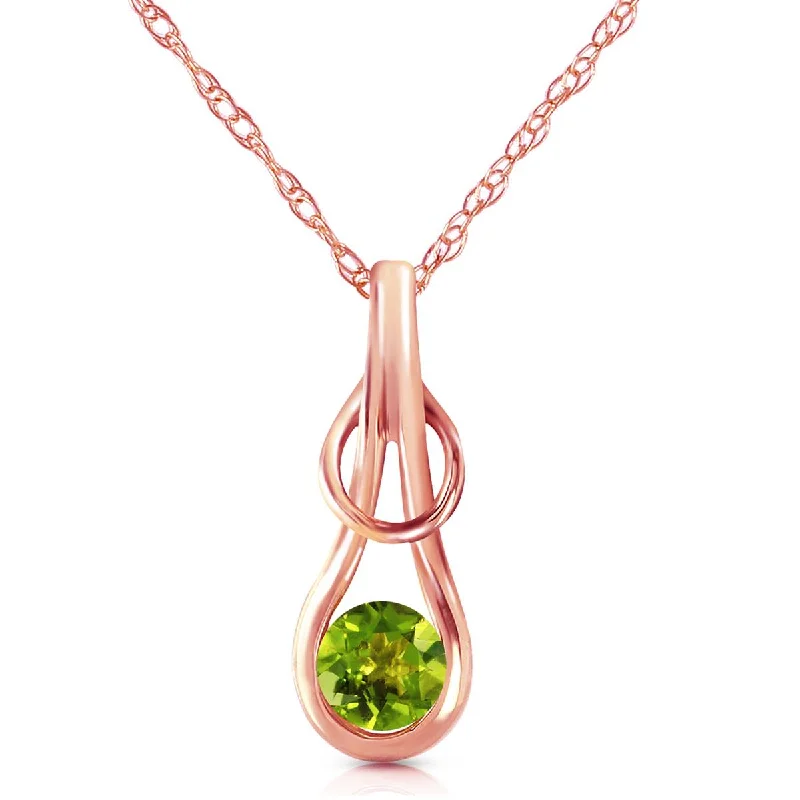 Light braid necklace-14K Solid Rose Gold Peridot Necklace Jewelry Series Royal