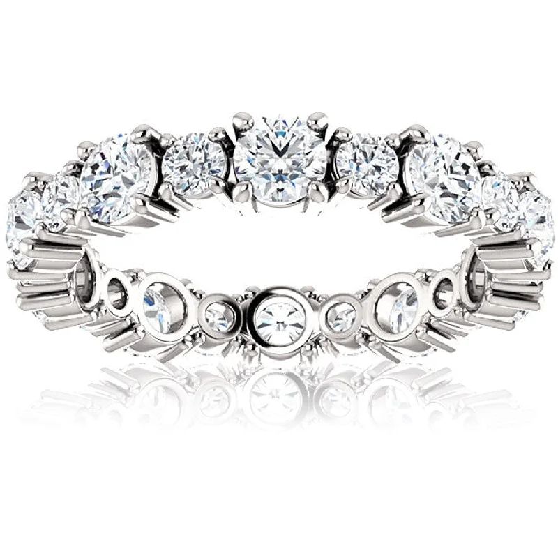 Dappled crystal ring-14k White Gold 2 3/4 Ct Diamond Eternity Ring Womens Wedding Band