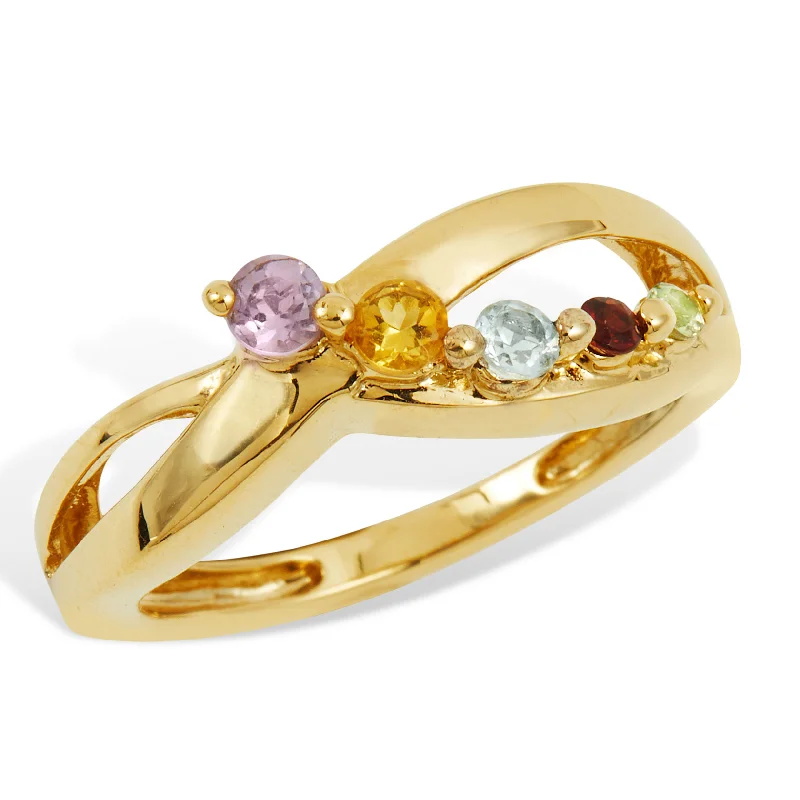 Leaning stone ring-18k Gold Vermeil Multi Gem