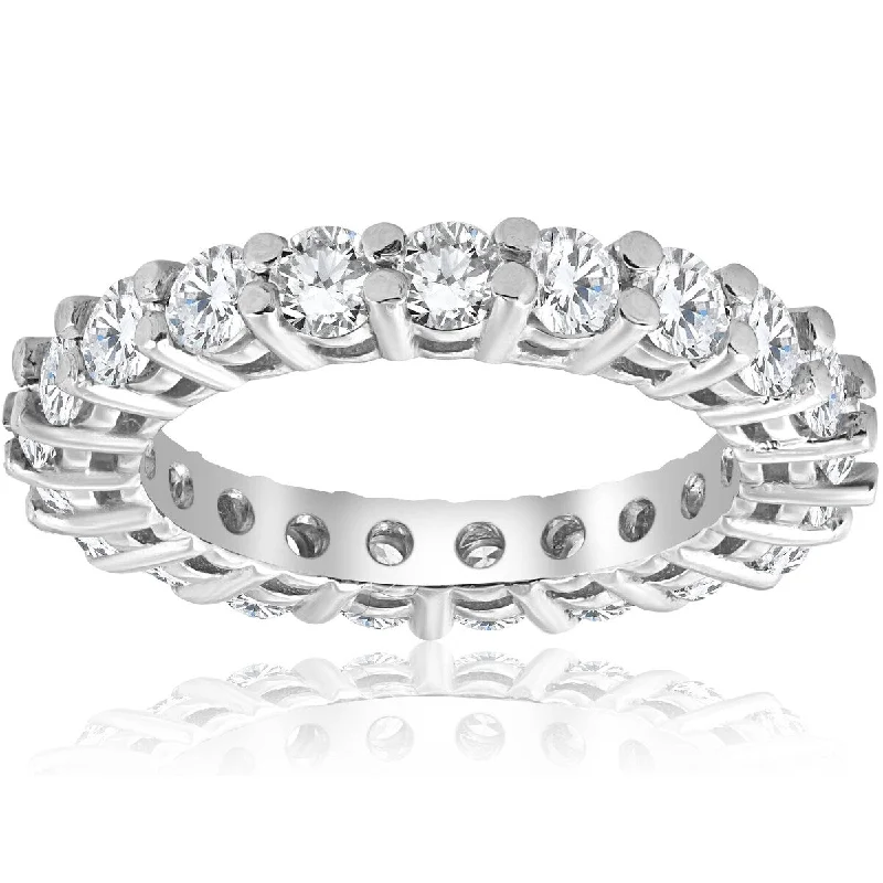 High-dome cabochon ring-2 3/8ct Diamond Eternity Ring 14k White Gold