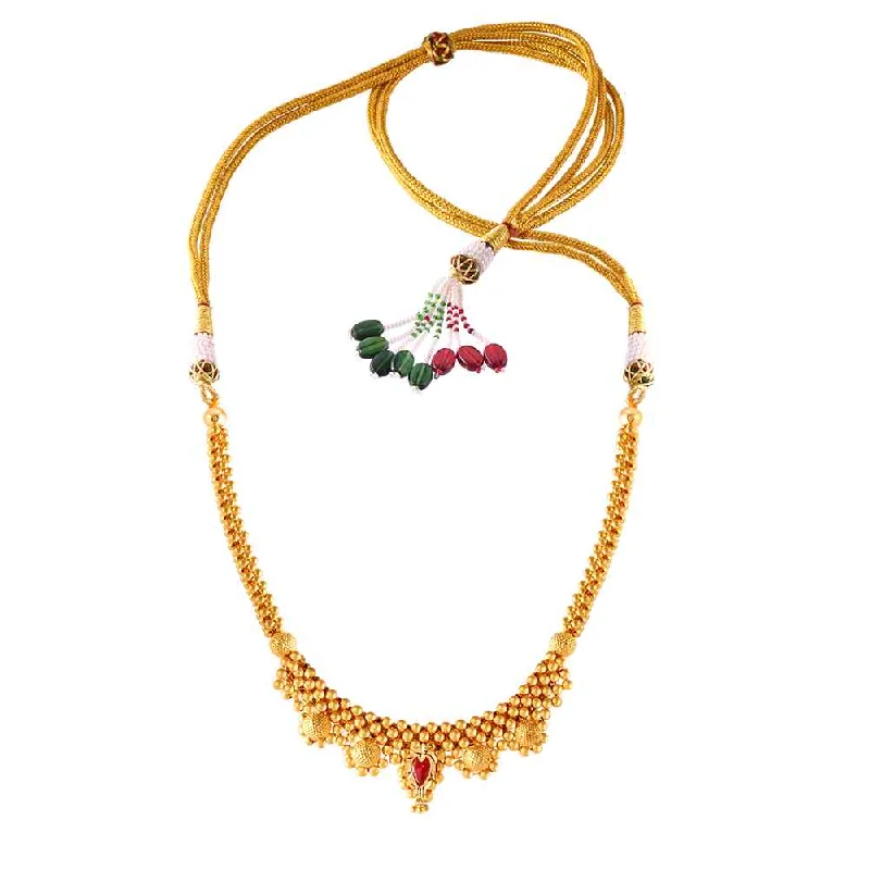 Sweeping arc necklace-22k Gold Thusi Necklace For Bridal