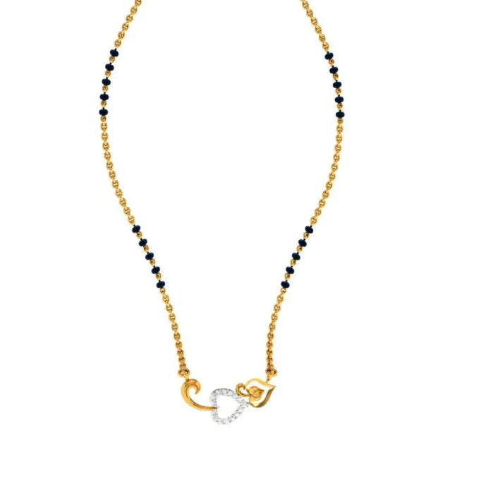 Twinkling crystal necklace-22KT (916) Yellow Gold Mangalsutra (artificial Beaded) For Women