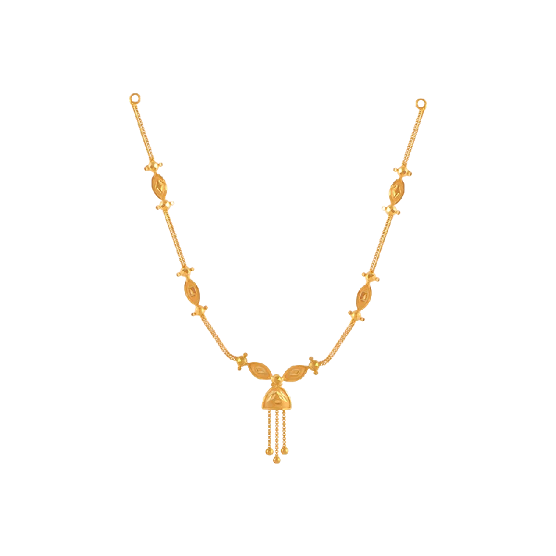 Subtle-scored necklace-22KT (916) Yellow Gold  Necklace For Women