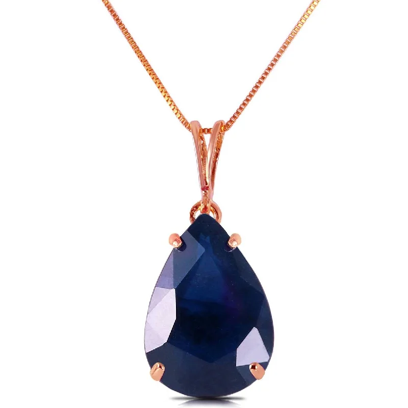 Glowing quartz necklace-4.65 Carat 14K Solid Rose Gold Teardrop Sapphire Necklace