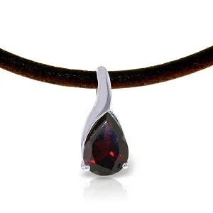 Full sapphire necklace-4.7 Carat 14K Solid White Gold Let Yourself Feel Garnet Necklace