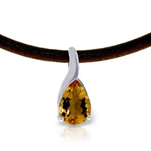 Faded zinc necklace-4.7 Carat 14K Solid White Gold The Thrill Citrine Necklace