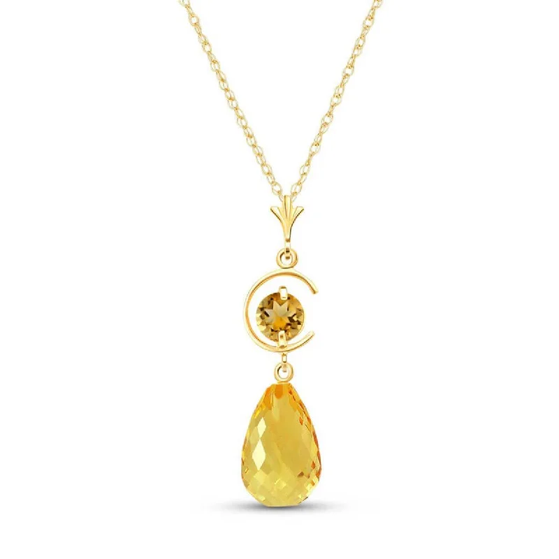 Bright gem necklace-5.5 Carat 14K Solid Yellow Gold Path To Love Citrine Necklace