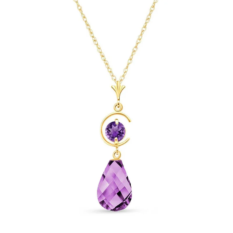 Mixed stone necklace-5.5 Carat 14K Solid Yellow Gold Youth's Promise Amethyst Necklace