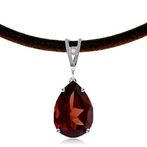 Buried stone necklace-6.01 Carat 14K Solid White Gold Everlasting Garnet Diamond Necklace