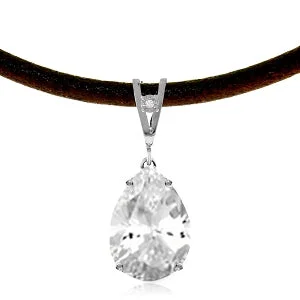 Quilted chain necklace-6.01 Carat 14K Solid White Gold Fierce Kisses White Topaz Diamond Necklace