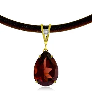 Sweeping ridge necklace-6.01 Carat 14K Solid Yellow Gold Magnitude Garnet Diamond Necklace