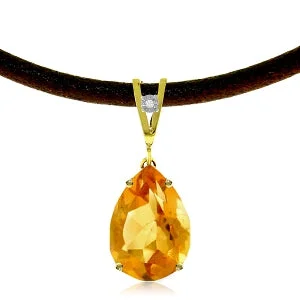 Pale morganite necklace-6.01 Carat 14K Solid Yellow Gold Rapture Citrine Diamond Necklace