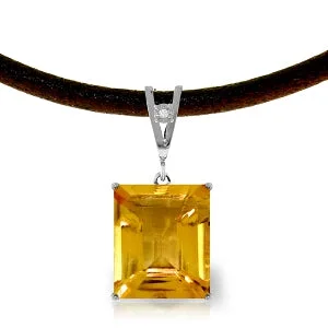 Faded zinc necklace-6.51 Carat 14K Solid White Gold Alert Heart Citrine Diamond Necklace