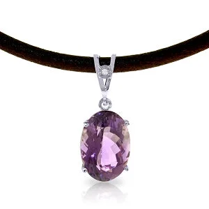 Thick link necklace-7.56 Carat 14K Solid White Gold Hip Hooray Amethyst Diamond Necklace