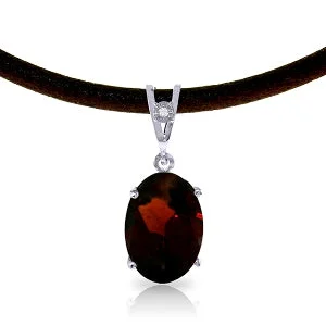 Slack twist necklace-7.56 Carat 14K Solid White Gold Hope Stirrings Garnet Diamond Necklace