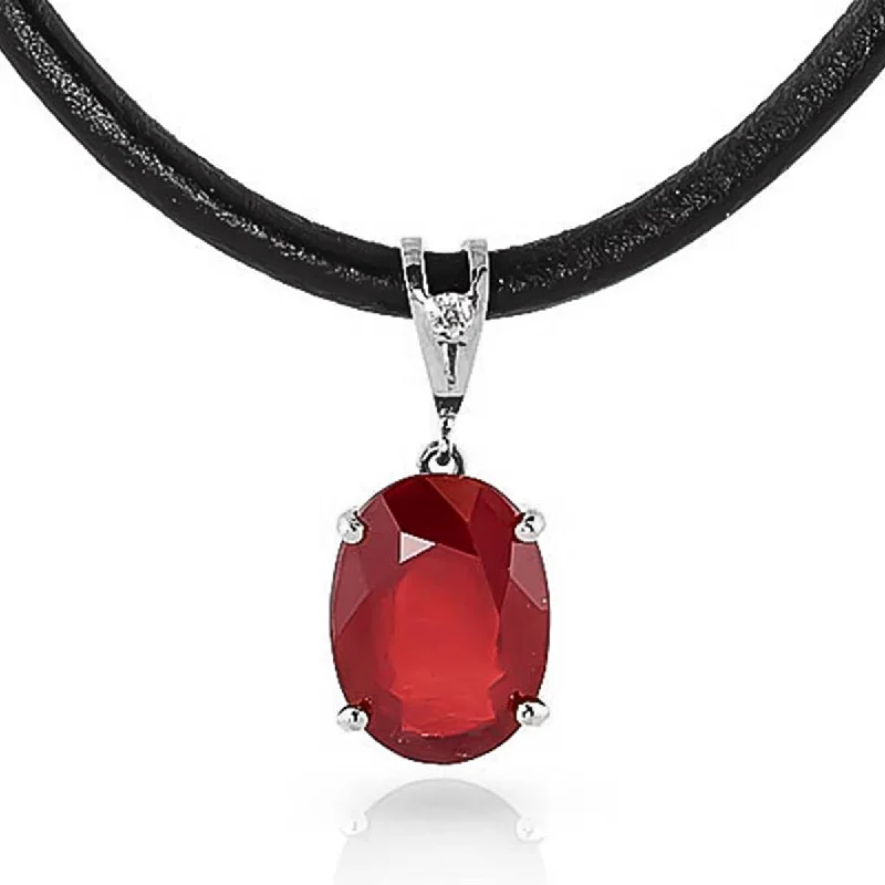 Pure pearl necklace-7.71 Carat 14K Solid White Gold Bona Fides Ruby Diamond Necklace