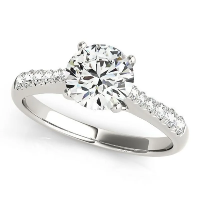 Seven-stone ring-Auriya 14k Gold Classic 2 1/2ct Moissanite and Diamond Engagement Ring 1/5ctw