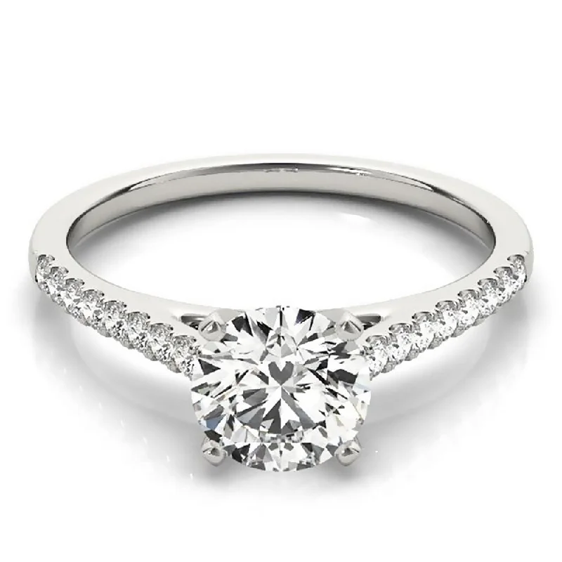 Glowing minimalist ring-Auriya 14k Gold Classic 2 1/2ct Moissanite and Diamond Engagement Ring 1/6ctw