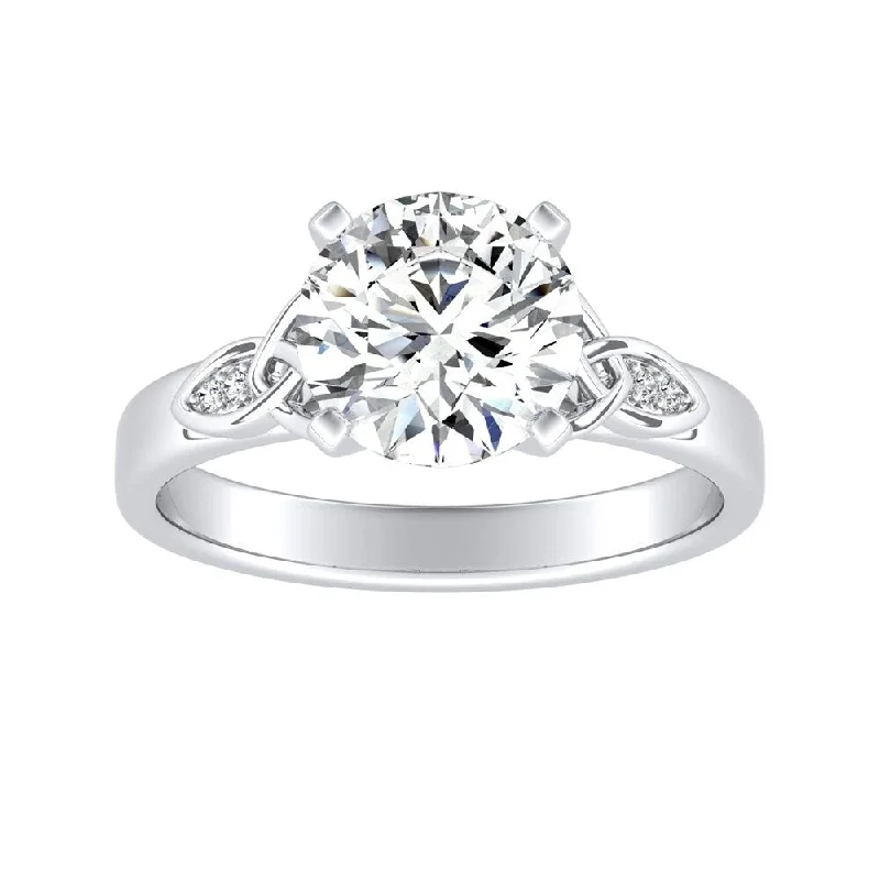 Surge design ring-Auriya 14k Gold Modern 4ct Round Moissanite Engagement Ring