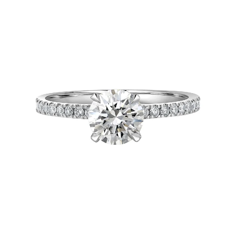 Low-set stone ring-Auriya 2 1/3 ct Round Cut Hidden Halo Diamond Engagement Ring 14k Gold Certified (H-I, SI1-SI2)