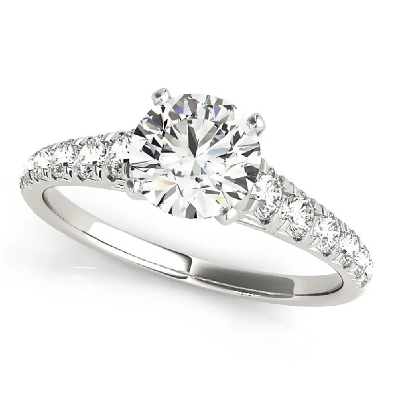 Stamped initial ring-Auriya Classic 3/4ct Moissanite and Diamond Engagement Ring 1/3ctw 14K Gold