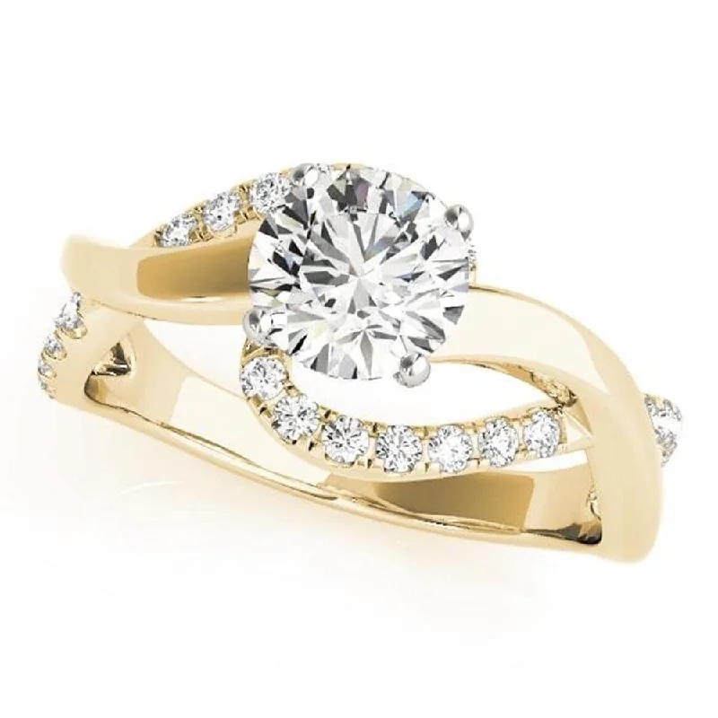 Scuffed rim ring-Auriya Modern 2 1/2ct Round Moissanote and 1/4ct TDW Diamond Engagement Ring 14K Gold