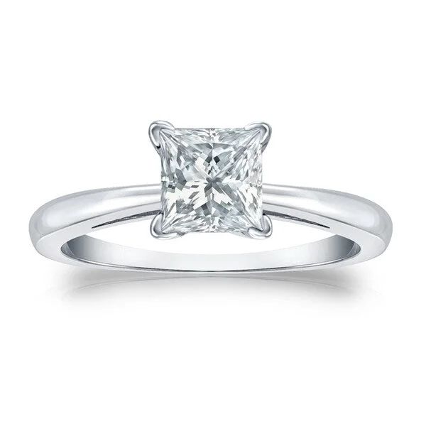 Faded zinc ring-Auriya Platinum 1 3/4ctw Princess-Cut Solitaire Diamond Engagement Ring Certified