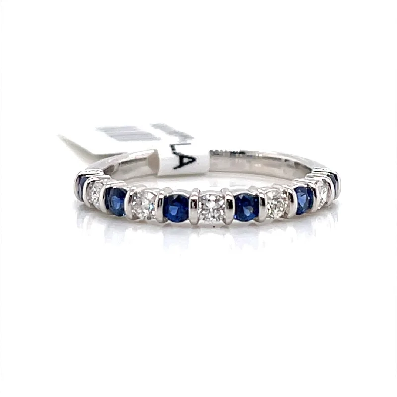 Flowing design ring-Bremer Jewelry Sapphire and Diamond Half Anniversary Fashion Ring in Platinum (0.64ctw)