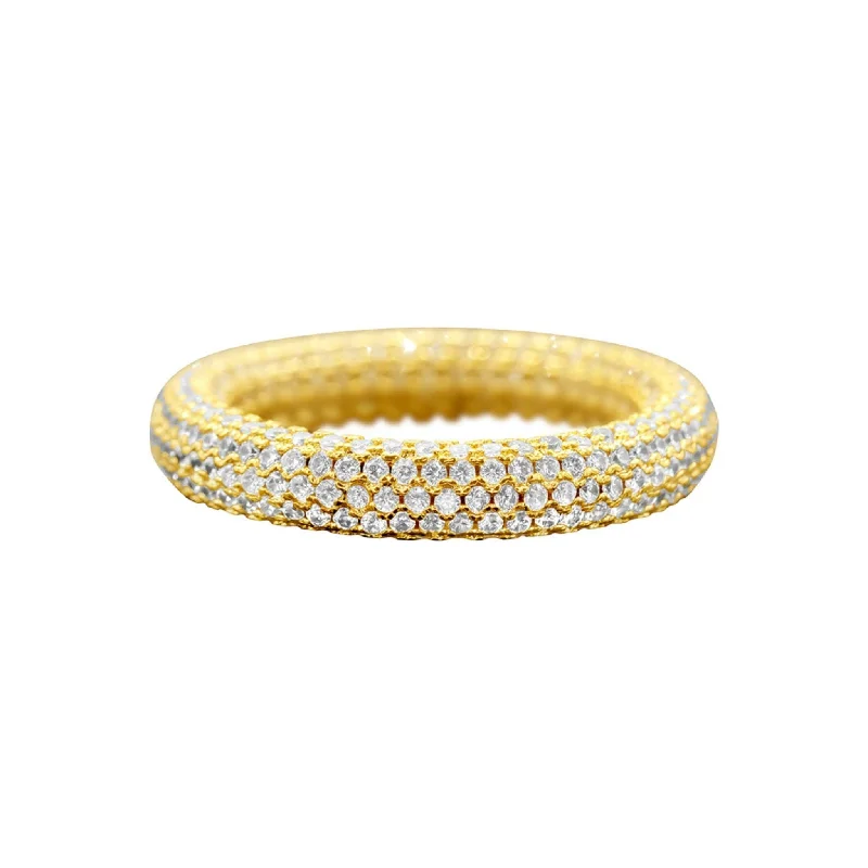 Elastic stone ring-Crystal Eternity Rounded Band Ring gold