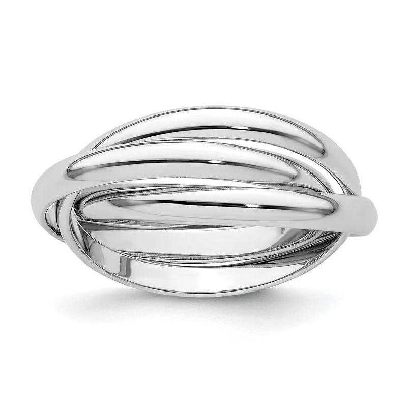 Smelted gold ring-Curata 14k White Gold Hollow Polished Rolling Ring