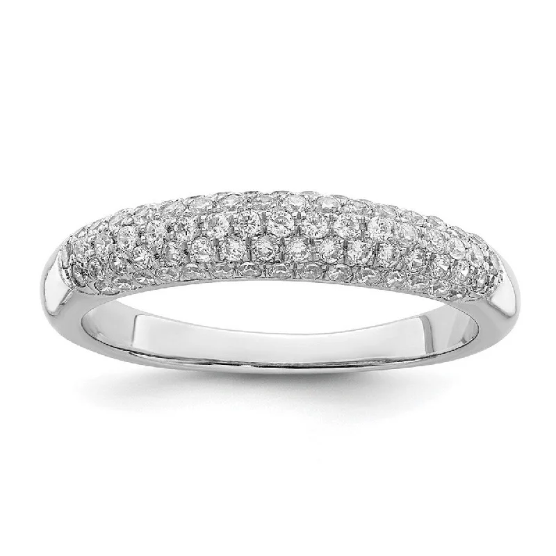 Dimpled ring-Curata 925 Sterling Silver and CZ Cubic Zirconia Simulated Diamond Fancy Ring